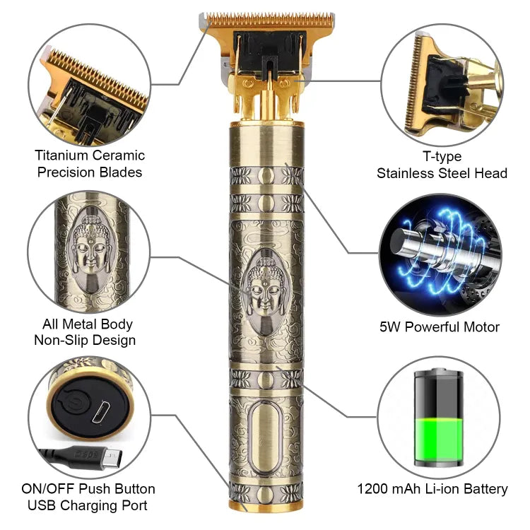 T9 Vintage professional Hair Trimmer | Rechargeable Beard Trimmer & Styler