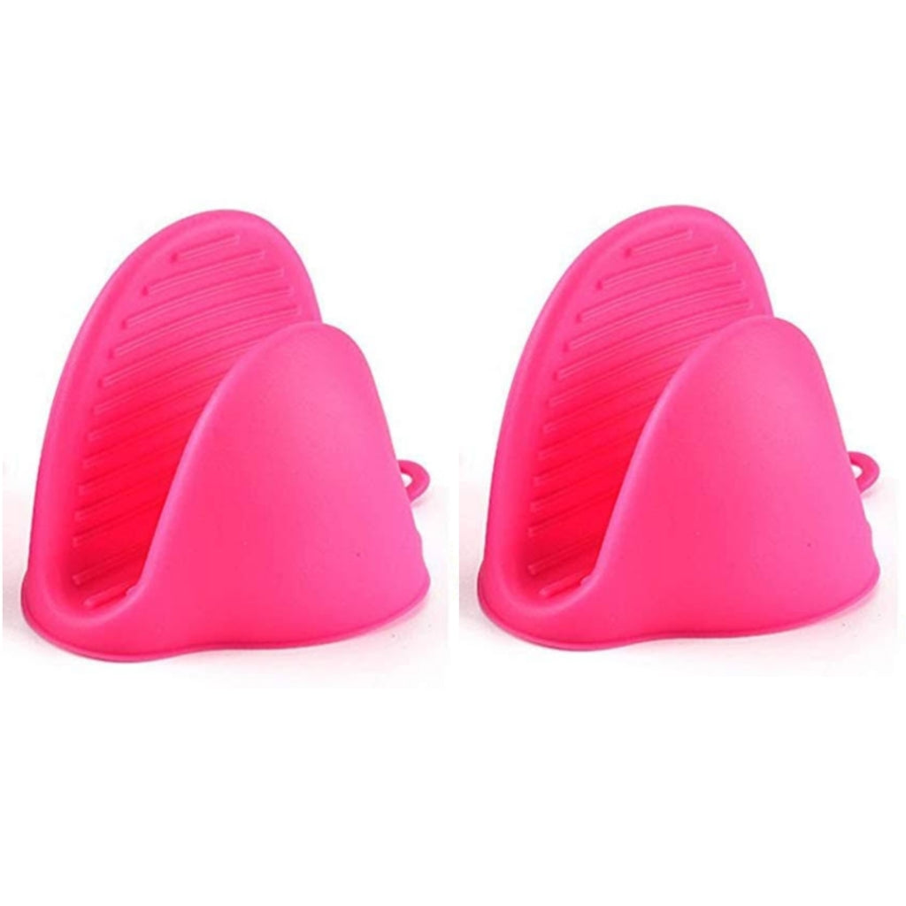 Silicone Heat Resistant Pot Holders | Insulation Non-Stick Anti-slip Pot Bowel Holder Clips | Baking Oven Mitts-Pair