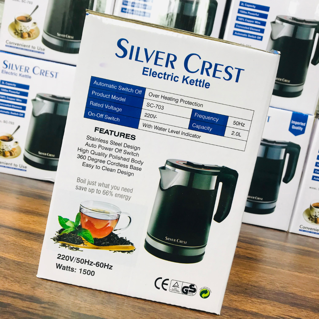 Imported Silver Crest 2L Electric Kettle | Premium Model | Europe Lot