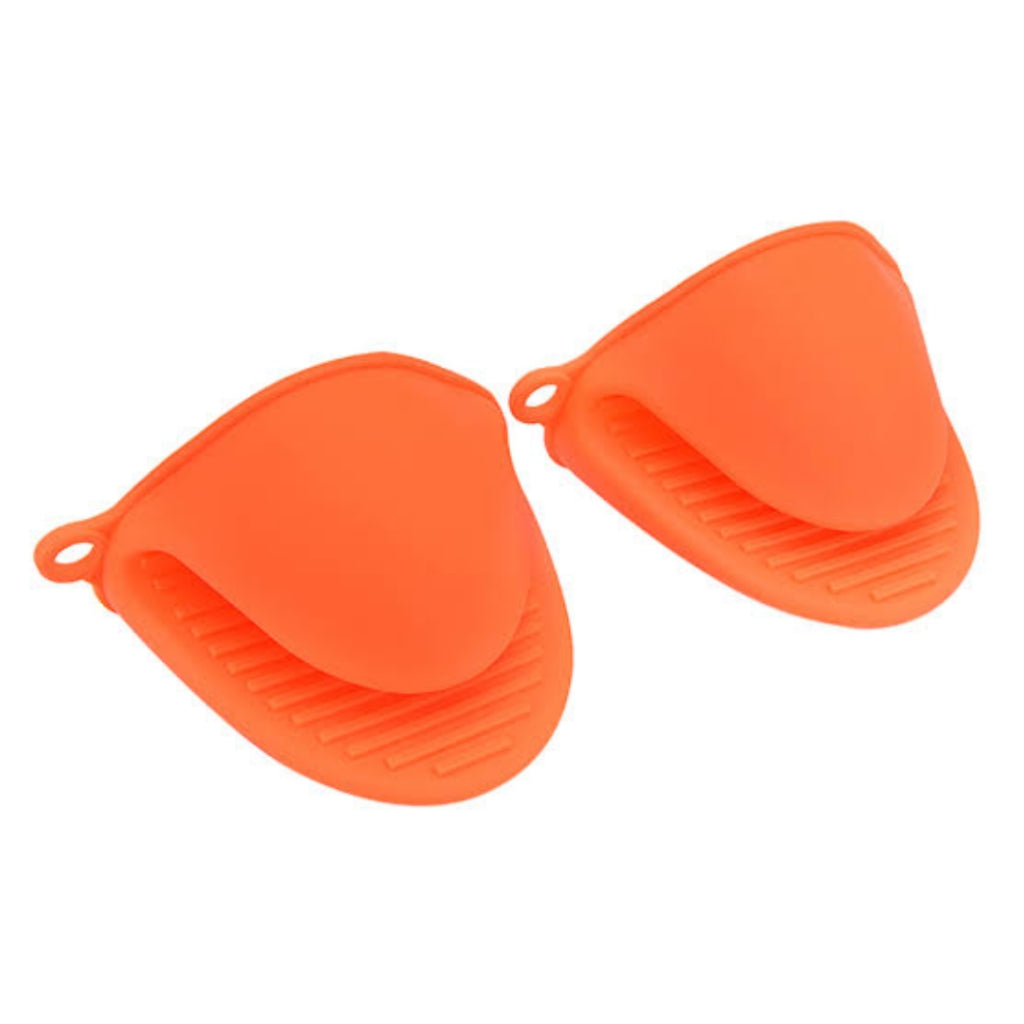 Silicone Heat Resistant Pot Holders | Insulation Non-Stick Anti-slip Pot Bowel Holder Clips | Baking Oven Mitts-Pair