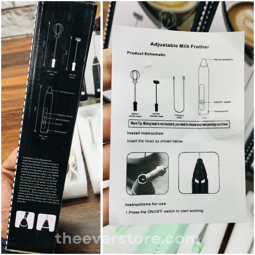 2 in 1 Imported Rechargeable Coffee Beater & Milk Frother | Egg Beater