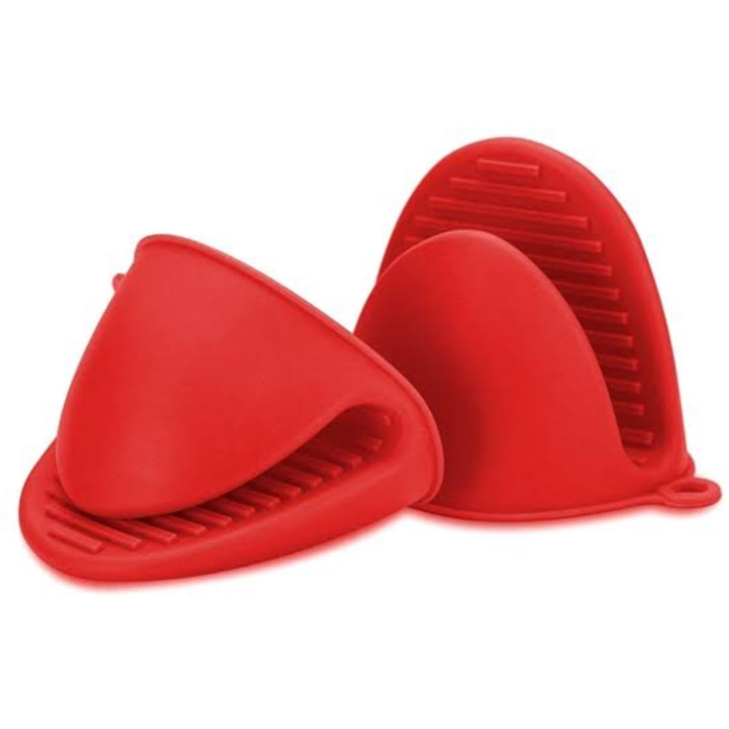 Silicone Heat Resistant Pot Holders | Insulation Non-Stick Anti-slip Pot Bowel Holder Clips | Baking Oven Mitts-Pair