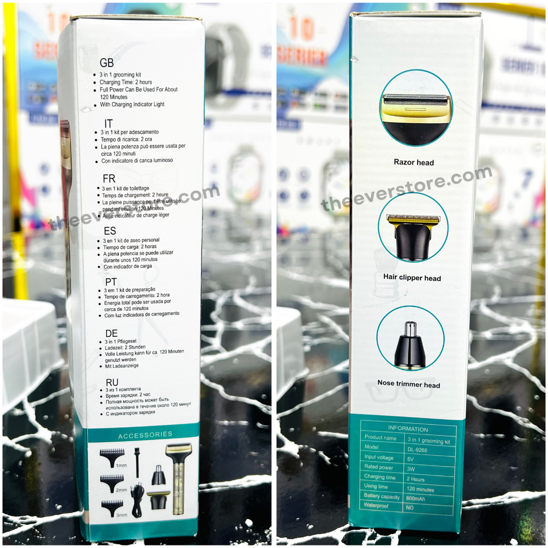 Daling 3 in 1 Rechargeable Mens Grooming Kit | Model DL-9266