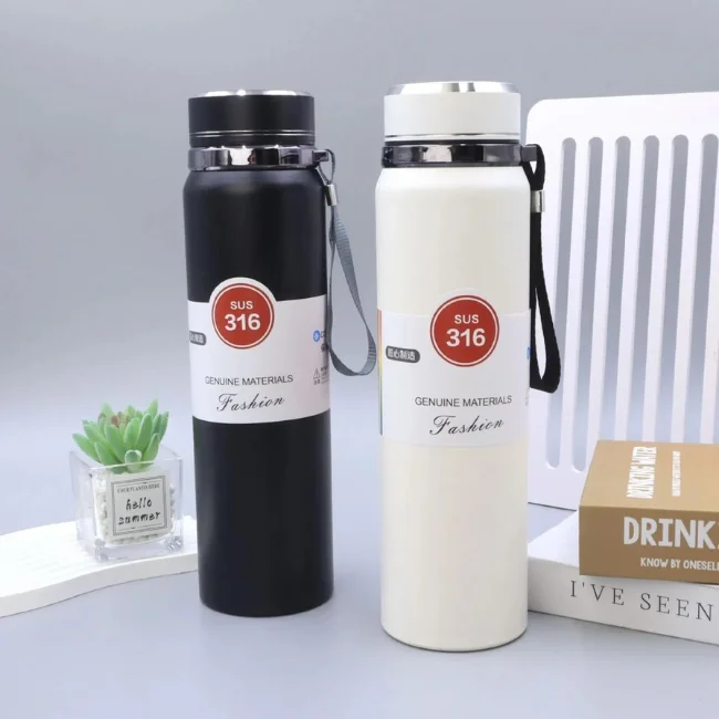 Vacuum Flask Hot & Cold Water Bottle | Stainless Steel | 1000ml & 800ml