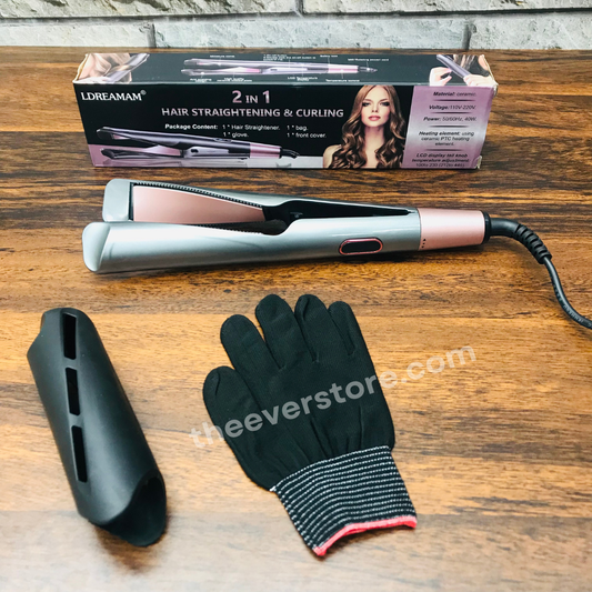 LDREAMAM 2 In 1  Hair Straightener And Curler With LCD Display | Imported