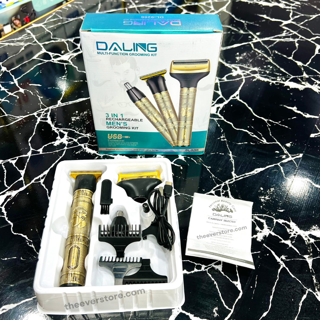 Daling 3 in 1 Rechargeable Mens Grooming Kit | Model DL-9266