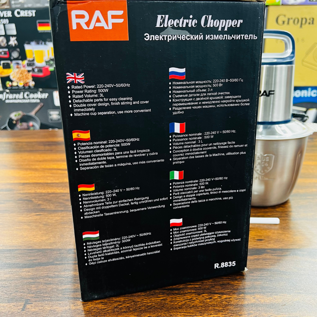 3 Liters Multifunctional RAF Food Chopper | 3L RAF Meat Grinder