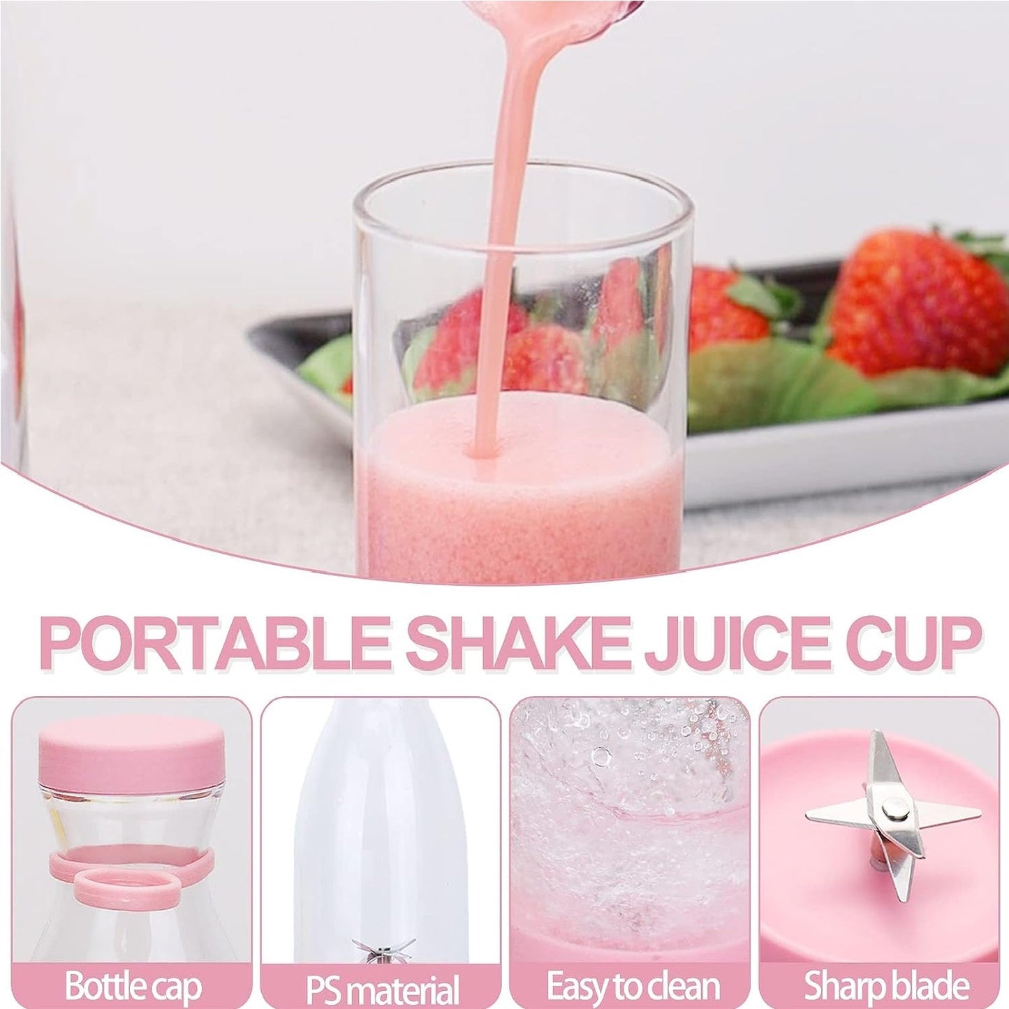 Rechargeable Fruit Juicer Blender | Portable Shake Juice Cup | Juice Maker Machine