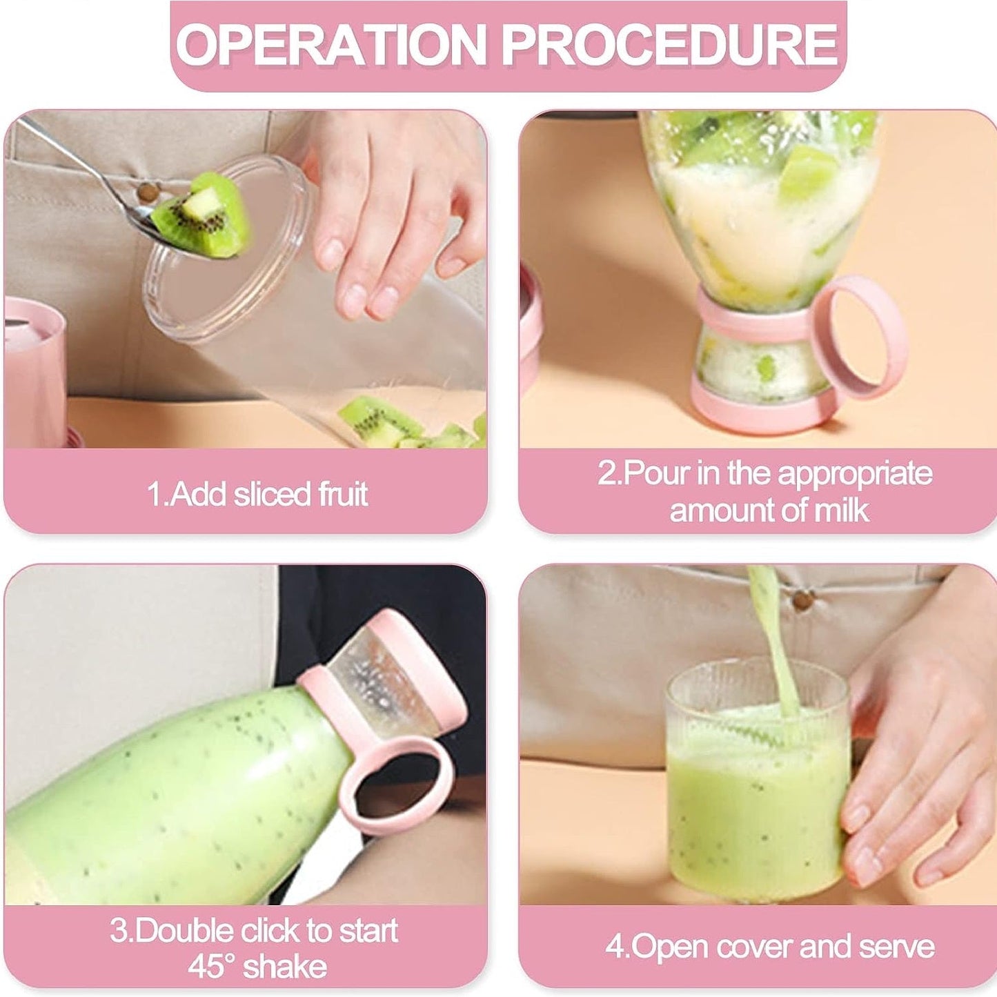 Rechargeable Fruit Juicer Blender | Portable Shake Juice Cup | Juice Maker Machine