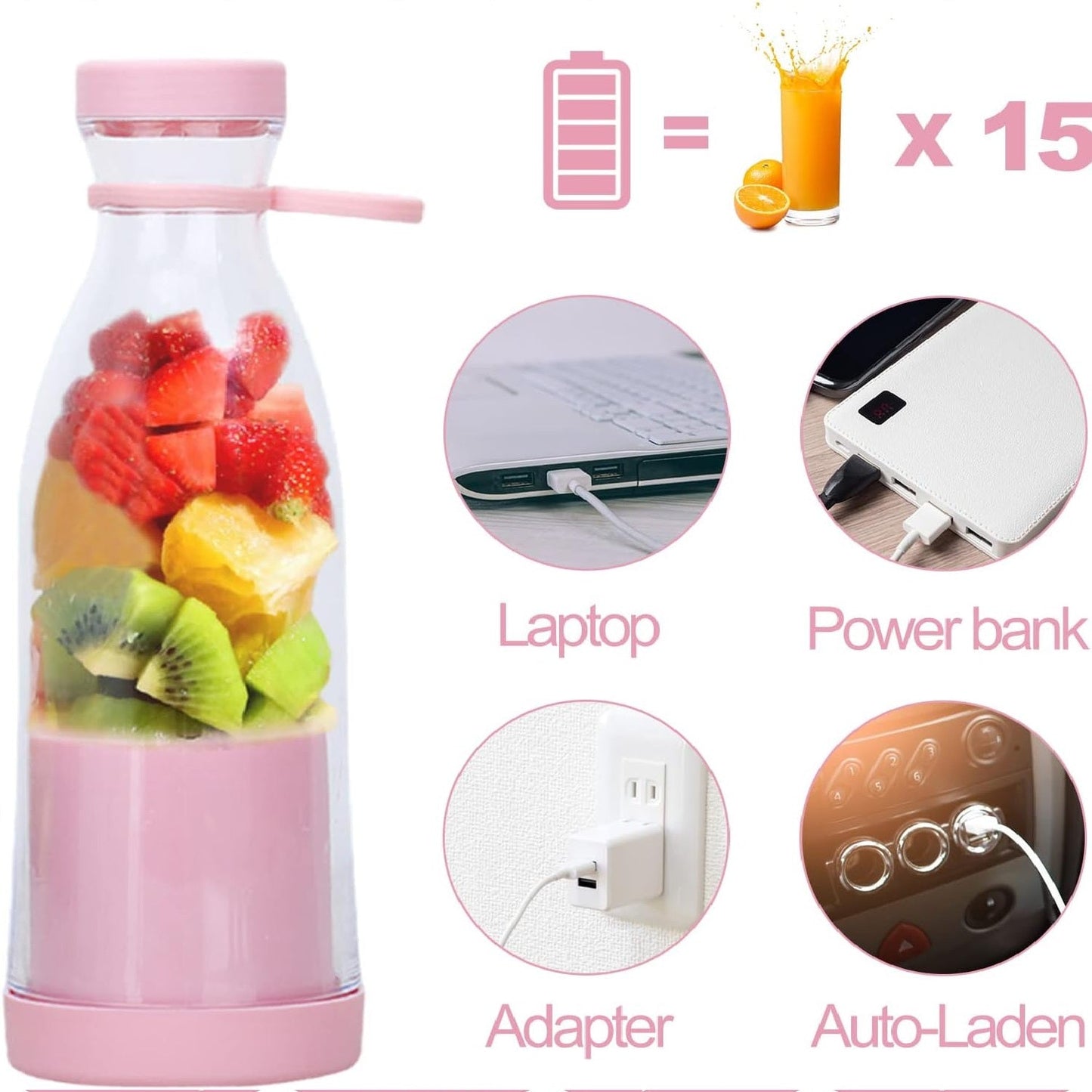 Rechargeable Fruit Juicer Blender | Portable Shake Juice Cup | Juice Maker Machine