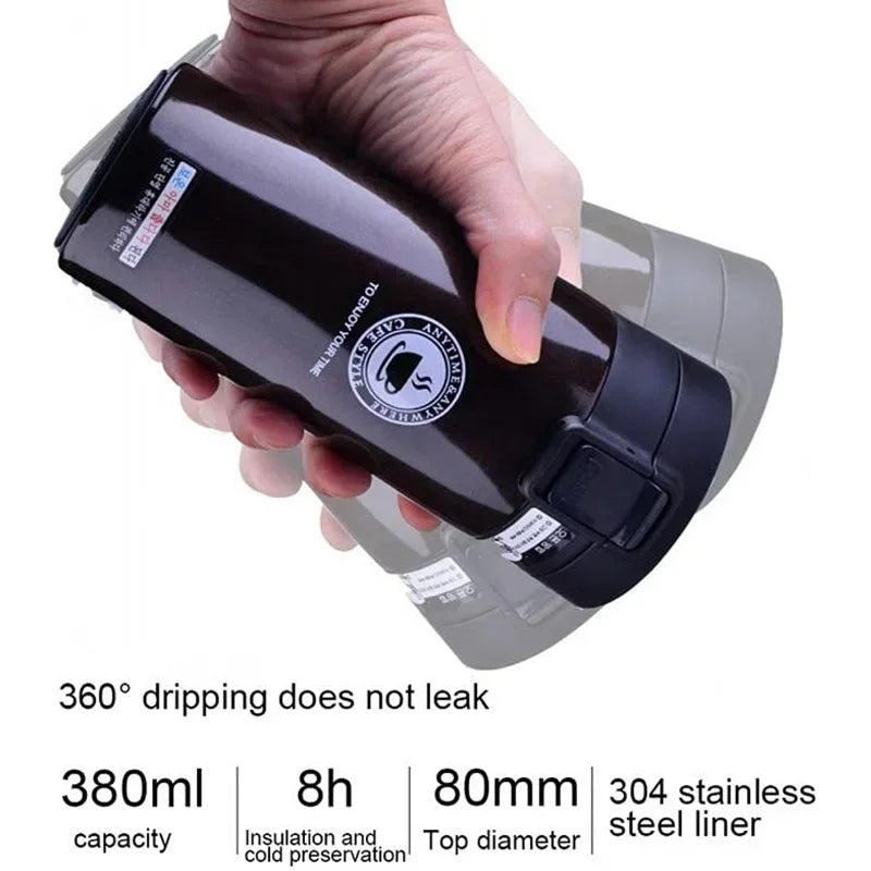 380ml Double Stainless Steel Vacuum Flasks Thermal Coffee Cup | Thermos Mug For Tea & Coffee