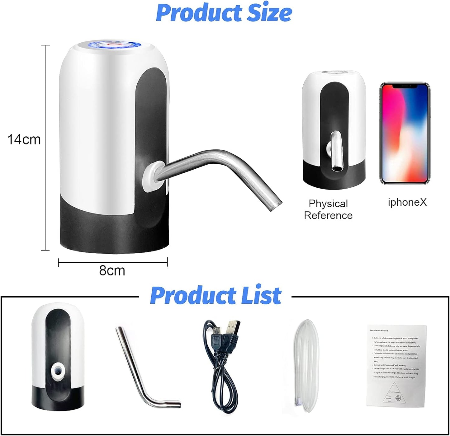 Portable Water Bottle Pump | Rechargeable Automatic Touch Water Dispenser